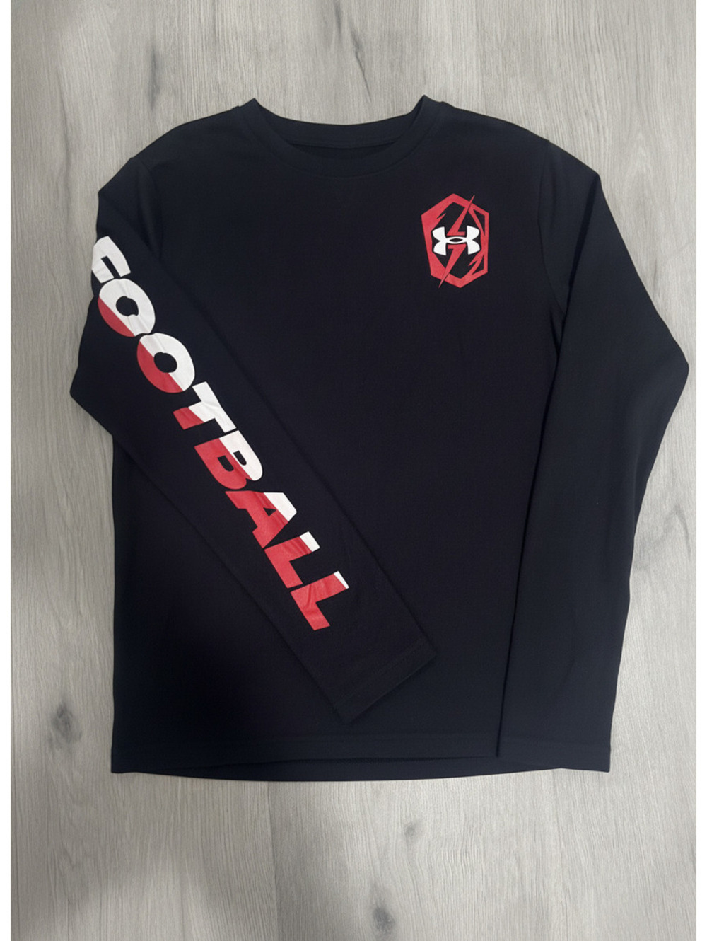 Under Armour Boy's Long Sleeve Football HeatGear Shirt Black YSM